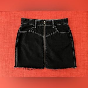 ZGY Black High Rise A-Line Denim Skirt